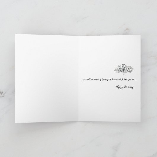 リトル恋しく思マフェッ親愛ドド誕生日 カード (内部)