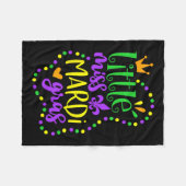 リトル恋しく思マルディグラスキッズカーニバルアパレルガールズ フリースブランケット (正面(横))