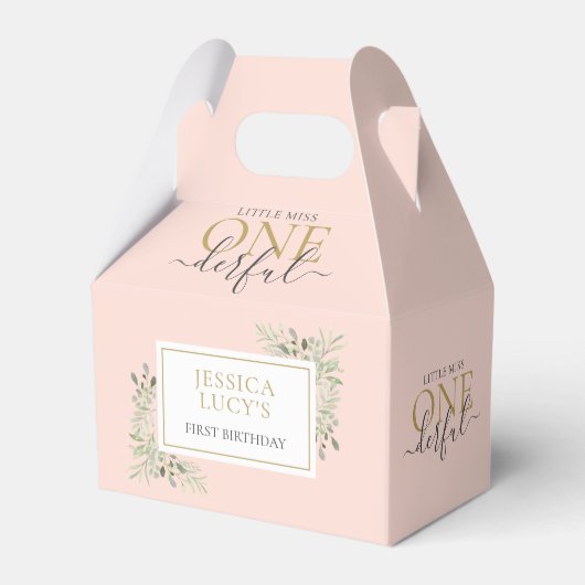 リトル恋しく思ワンダーフルピンクガールファースト誕生日 フェイバーボックス (正面サイド)