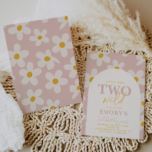 リトル恋しく思2ワイルド招待状  レトロ花 招待状