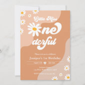 リトル恋しく思・ワン・ダーフル1歳の誕生日ボホデイジー 招待状 (正面)