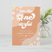 リトル恋しく思・ワン・ダーフル1歳の誕生日ボホデイジー 招待状 (スタンド正面)