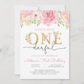 リトル恋しく思・ワン・ダーフル・ファースト誕生日招待状 招待状 (正面)