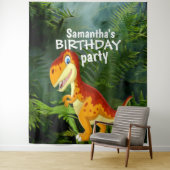 リトル恐竜の誕生日背景 タペストリー (インサイチュ)