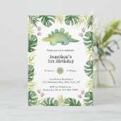 リトル恐竜1歳の誕生日招待状 招待状 (スタンド正面)