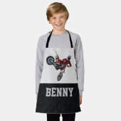 リトル整備士ダートバイク名レースボーイソンクール エプロン (着用した状態)