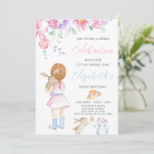 リトル春ガール誕生日招待状 招待状 (スタンド正面)