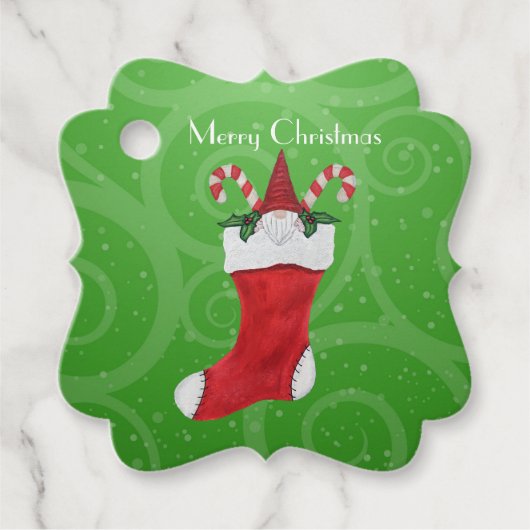 リトル格言インクリスマスストッキングキャンディーキャン フェイバータグ (正面)