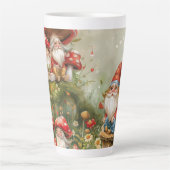 リトル格言&トアドストールデジタルアート カフェラテマグ (正面)