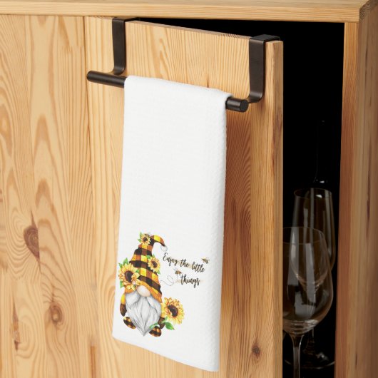 リトル楽しむツヒマワリ格言 キッチンタオル (三つ折り)