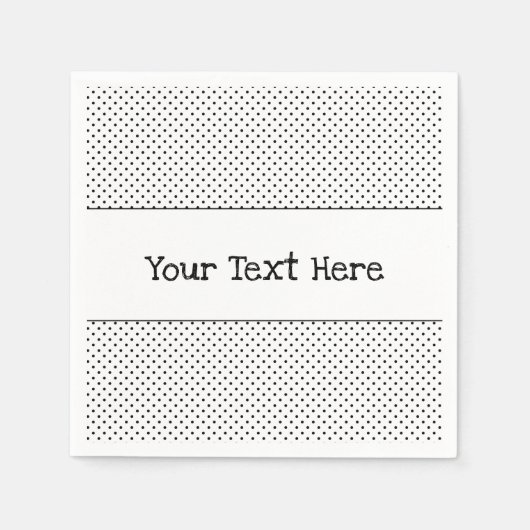 リトル水玉模様白黒 スタンダードカクテルナプキン (正面)