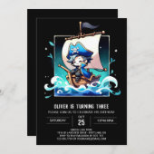 リトル海海賊誕生日 招待状 (正面/裏面)