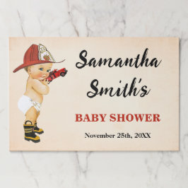 リトル消防士ベビーシャワーティアウェイランチョンマット ペーパーパッド