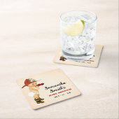 リトル消防士ベビーシャワーパーティーデコールスクエア スクエアペーパーコースター (インサイチュ)