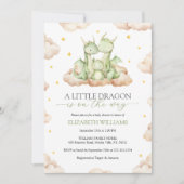 リトル男女兼用ドラゴン赤ちゃんシャワー 招待状 (正面)