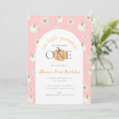 リトル秋カボチャ水彩少女1st誕生日 招待状 (スタンド正面)