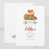 リトル秋キツネ誕生日パーティー 招待状 (正面/裏面)