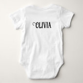 リトル秋賛美のベビーパーソナライズされたボディスーツ ベビーボディスーツ (裏面)