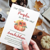 リトル素朴カボチャフローラ秋ベビーシャワー 招待状