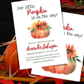 リトル素朴カボチャフローラ秋ベビーシャワー 招待状