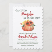 リトル素朴カボチャフローラ秋ベビーシャワー 招待状 (正面)