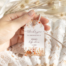 リトル素朴カボチャ秋ワイルドフラワーサンキュー ギフトタグ