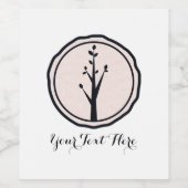 リトル素朴ツリー自然の結婚ワインラベル ワインラベル (シングルラベル)