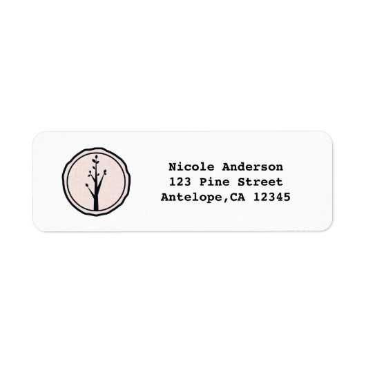リトル素朴ツリー自然結婚式招待状 ラベル (正面)
