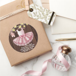 リトル素朴バレリナツツグリッターベビーシャワー ラウンドシール