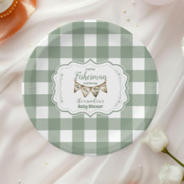 リトル素朴フィッシャーマン魚釣りベビーシャワー ペーパープレート