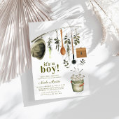 リトル素朴フィッシャーマン魚釣りベビーシャワー 招待状