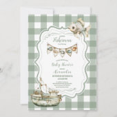 リトル素朴フィッシャーマン魚釣りベビーシャワー 招待状 (正面)