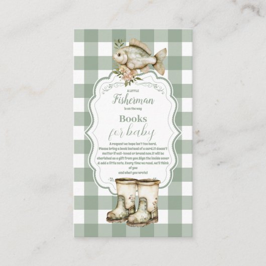 リトル素朴フィッシャーマン魚釣りベビー本 エンクロージャーカード (正面)