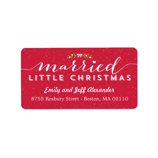 リトル結婚したクリスマスホリデー住所 シール (正面)