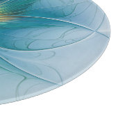 リトル美しいモダンブルー金ゴールドフラクタルアートフラワー カッティングボード (角)