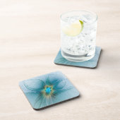 リトル美しいモダンブルー金ゴールドフラクタルアートフラワー コースター (右側)