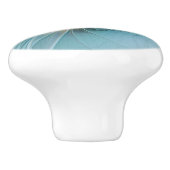 リトル美しいモダンブルー金ゴールドフラクタルアートフラワー セラミックノブ (側面)