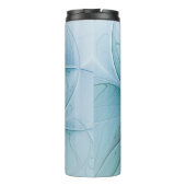 リトル美しいモダンブルー金ゴールドフラクタルアートフラワー タンブラー (裏面)