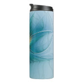 リトル美しいモダンブルー金ゴールドフラクタルアートフラワー タンブラー (回転右)