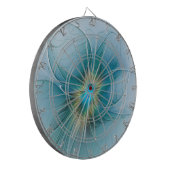 リトル美しいモダンブルー金ゴールドフラクタルアートフラワー ダーツボード (正面左)