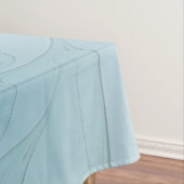 リトル美しいモダンブルー金ゴールドフラクタルアートフラワー テーブルクロス (インサイチュ)