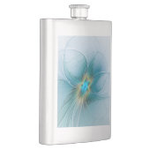 リトル美しいモダンブルー金ゴールドフラクタルアートフラワー フラスク (右)