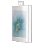 リトル美しいモダンブルー金ゴールドフラクタルアートフラワー フラスク (左)