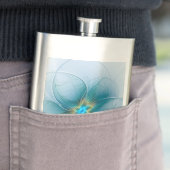 リトル美しいモダンブルー金ゴールドフラクタルアートフラワー フラスク (インサイチュ)