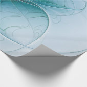 リトル美しいモダンブルー金ゴールドフラクタルアートフラワー ラッピングペーパー (角)