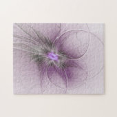 リトル美しいモダンマーヴグレーフラクタルアートフラワー ジグソーパズル (横)