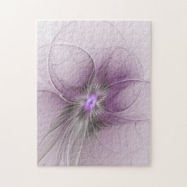 リトル美しいモダンマーヴグレーフラクタルアートフラワー ジグソーパズル