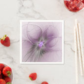 リトル美しいモダンマーヴグレーフラクタルアートフラワー スタンダードカクテルナプキン (インサイチュ)