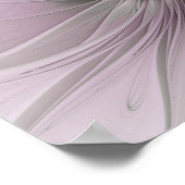 リトル美しいモダンマーヴグレーフラクタルアートフラワー ポスター (角)