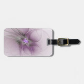 リトル美しいモダンマーヴグレーフラクタルアートフラワー ラゲッジタグ (正面横)